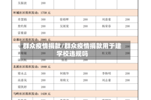 群众疫情捐款/群众疫情捐款用于建学校违规吗