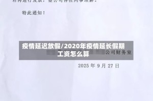 疫情延迟放假/2020年疫情延长假期工资怎么算
